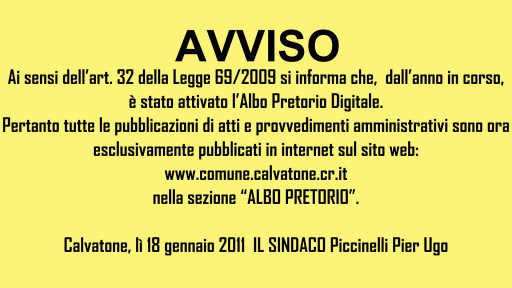 avviso albo pretorio